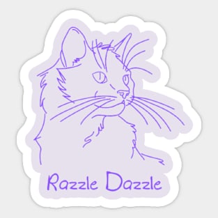 Razzle Dazzle Cat Sticker